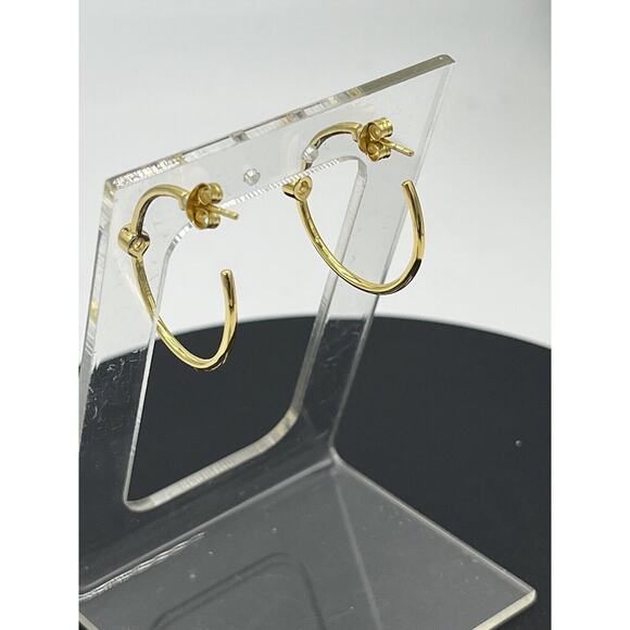 Marrin Costello Curateur 14k Gold Plated Sterling Silver Topaz Hoop Earrings - Picture 6 of 10